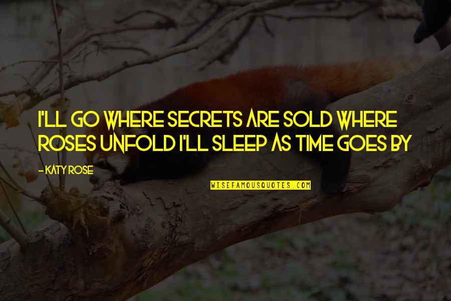 Time Go By Quotes By Katy Rose: I'll go where secrets are sold Where roses