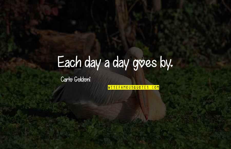 Time Goes By Quotes By Carlo Goldoni: Each day a day goes by.