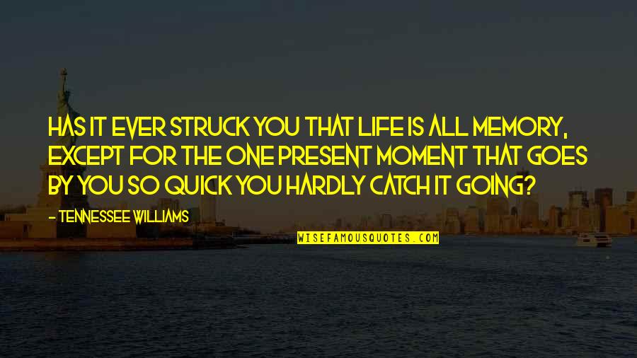 Time Goes By Quotes By Tennessee Williams: Has it ever struck you that life is