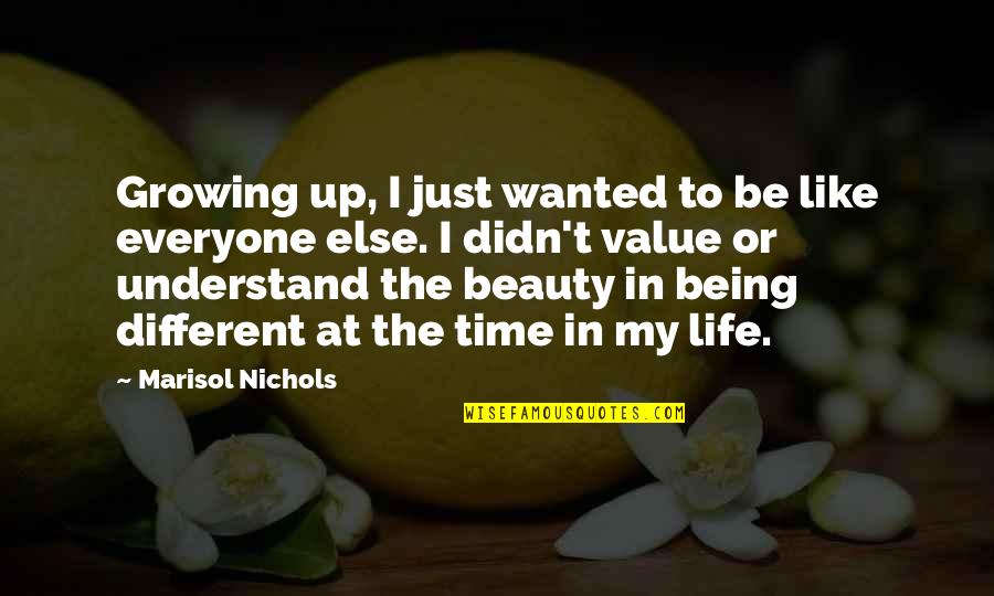 Time Growing Up Quotes By Marisol Nichols: Growing up, I just wanted to be like