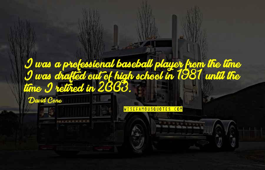 Time In High School Quotes By David Cone: I was a professional baseball player from the