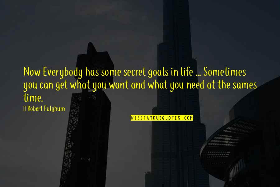 Time In Need Quotes By Robert Fulghum: Now Everybody has some secret goals in life