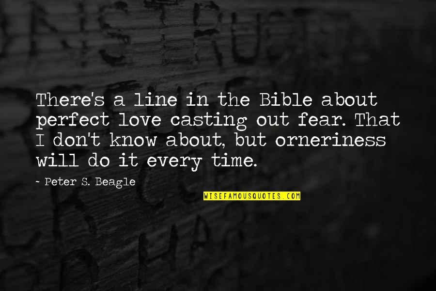 Time In The Bible Quotes By Peter S. Beagle: There's a line in the Bible about perfect