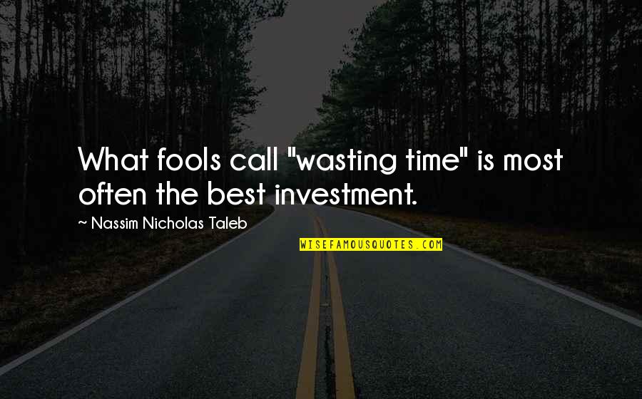 Time Investment Quotes By Nassim Nicholas Taleb: What fools call "wasting time" is most often