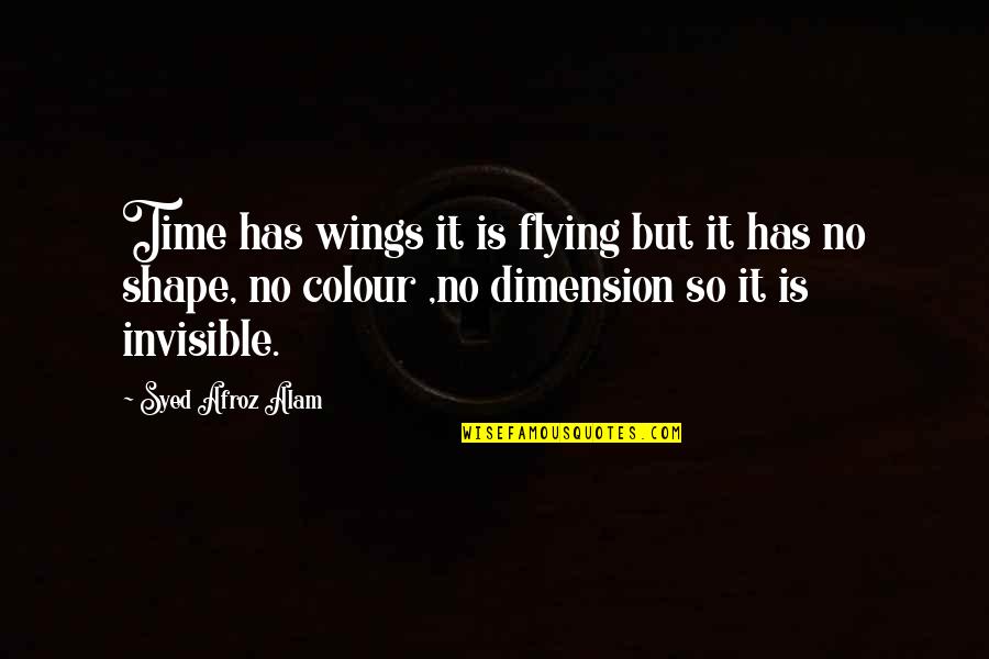 Time Is Flying Quotes By Syed Afroz Alam: Time has wings it is flying but it
