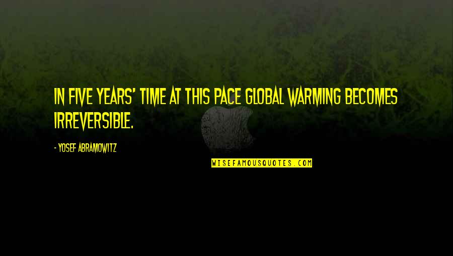 Time Is Irreversible Quotes By Yosef Abramowitz: In five years' time at this pace global
