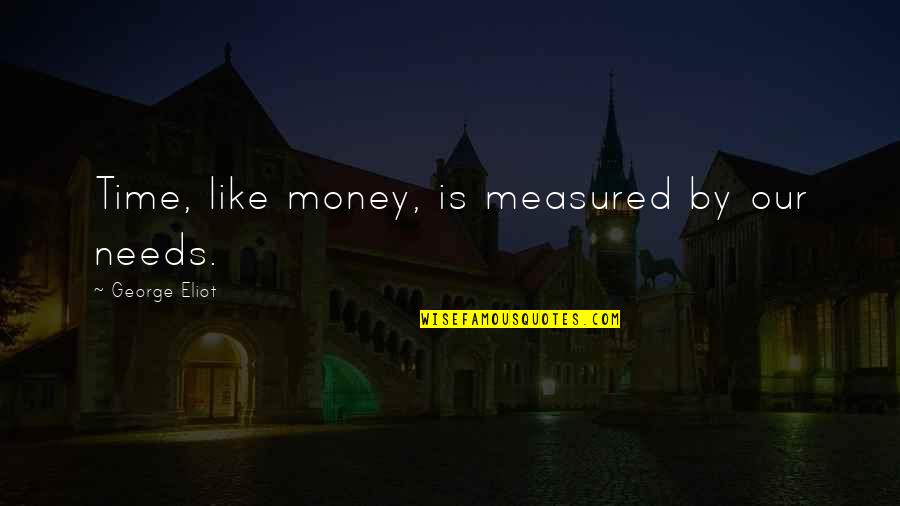Time Is Money Quotes By George Eliot: Time, like money, is measured by our needs.