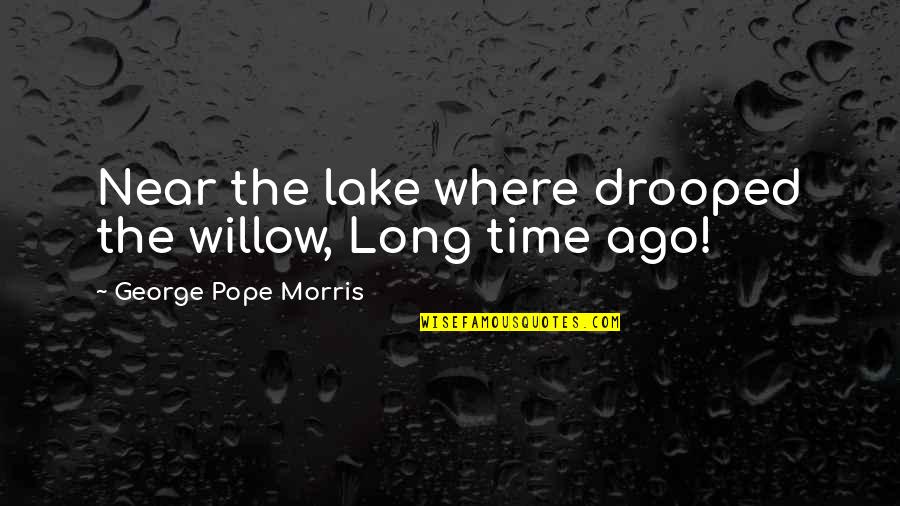Time Is Near Quotes By George Pope Morris: Near the lake where drooped the willow, Long