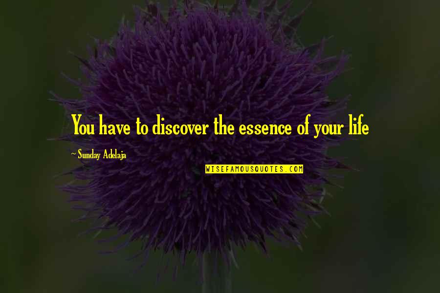 Time Is Of The Essence Quotes By Sunday Adelaja: You have to discover the essence of your