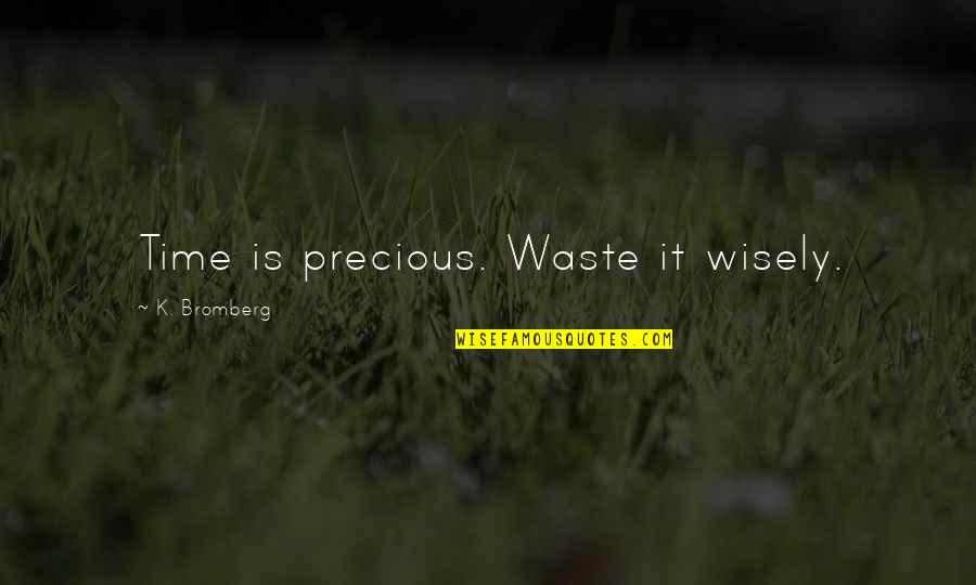 Time Is Very Precious Quotes By K. Bromberg: Time is precious. Waste it wisely.