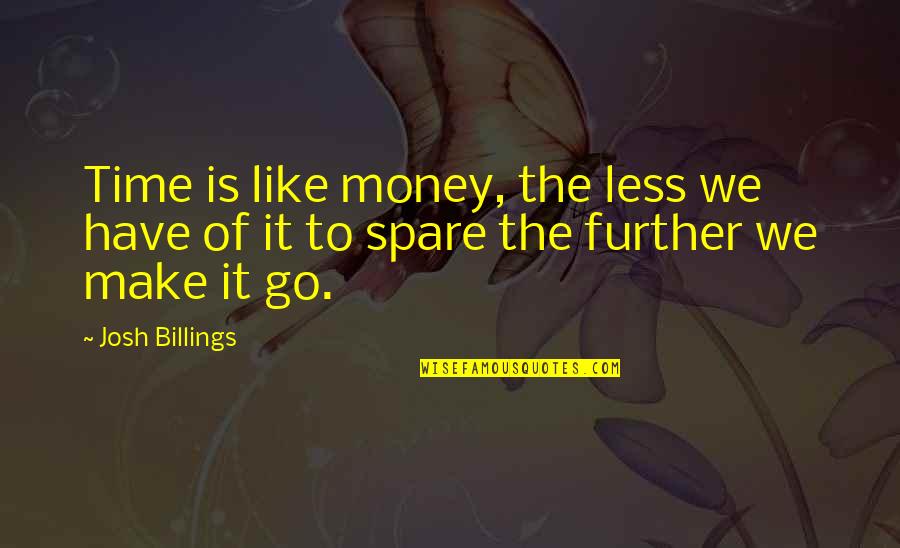 Time Like Money Quotes By Josh Billings: Time is like money, the less we have