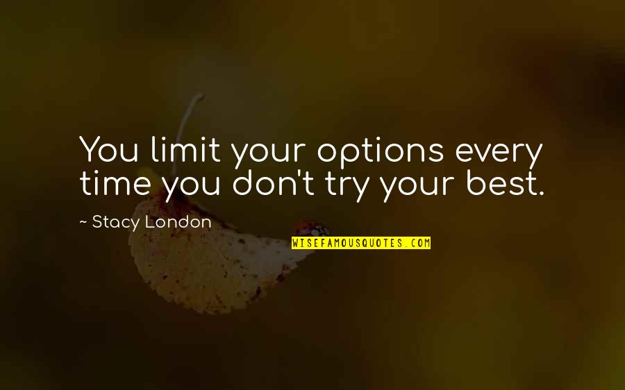 Time Limit Quotes By Stacy London: You limit your options every time you don't