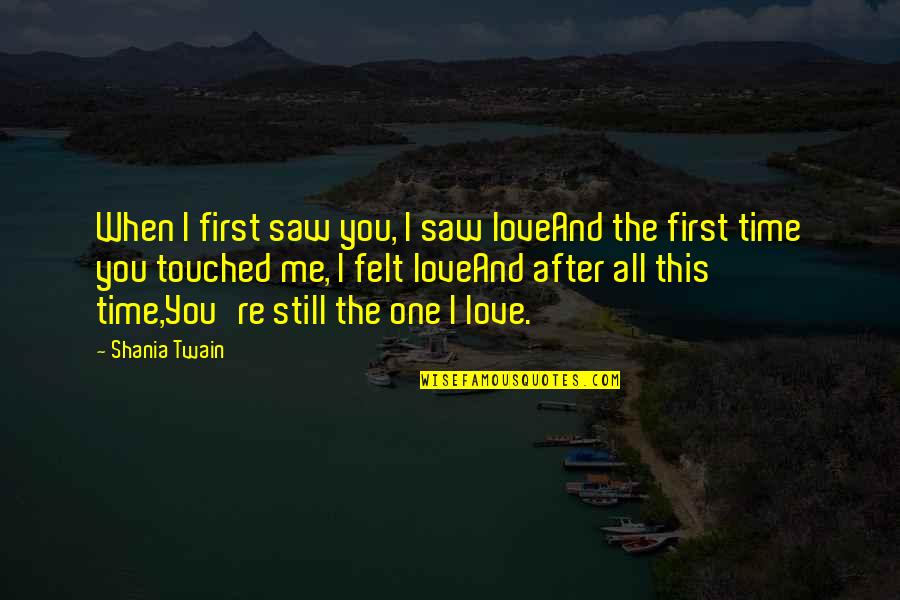 Time Love And Life Quotes By Shania Twain: When I first saw you, I saw loveAnd