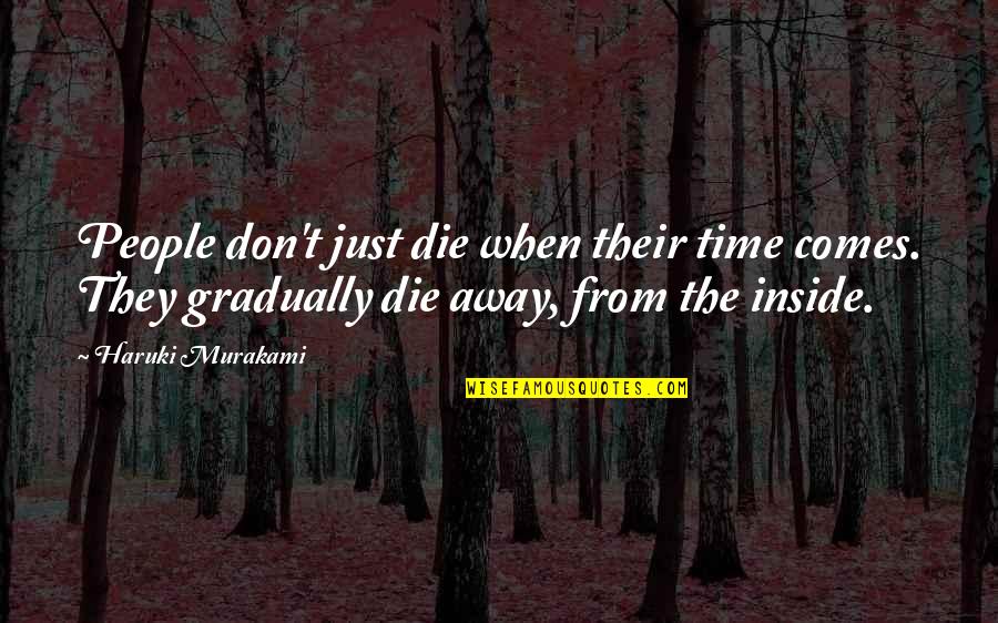 Time Murakami Quotes By Haruki Murakami: People don't just die when their time comes.