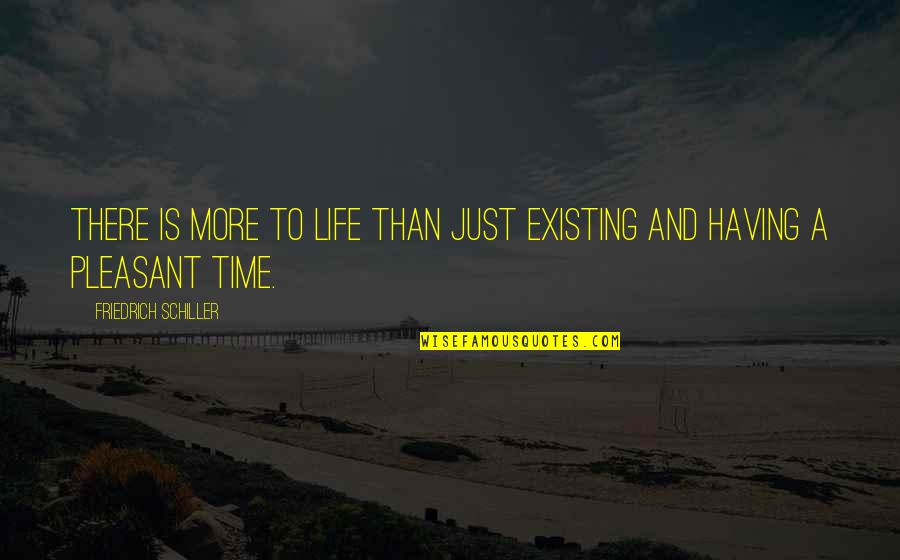 Time Not Existing Quotes By Friedrich Schiller: There is more to life than just existing