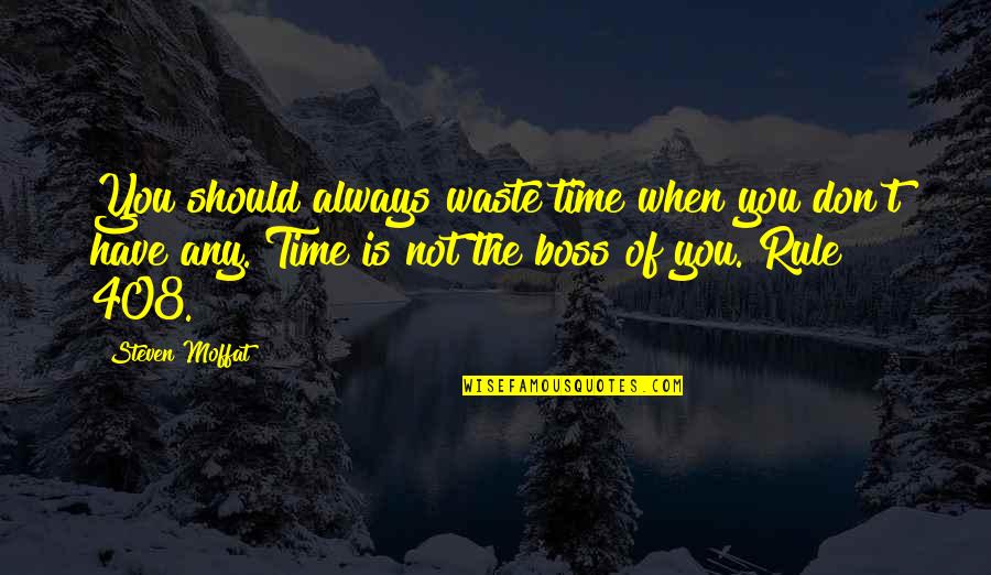 Time Of The Doctor Quotes By Steven Moffat: You should always waste time when you don't Time Of The Doctor Quotes By Steven Moffat: You should always waste time when you don't