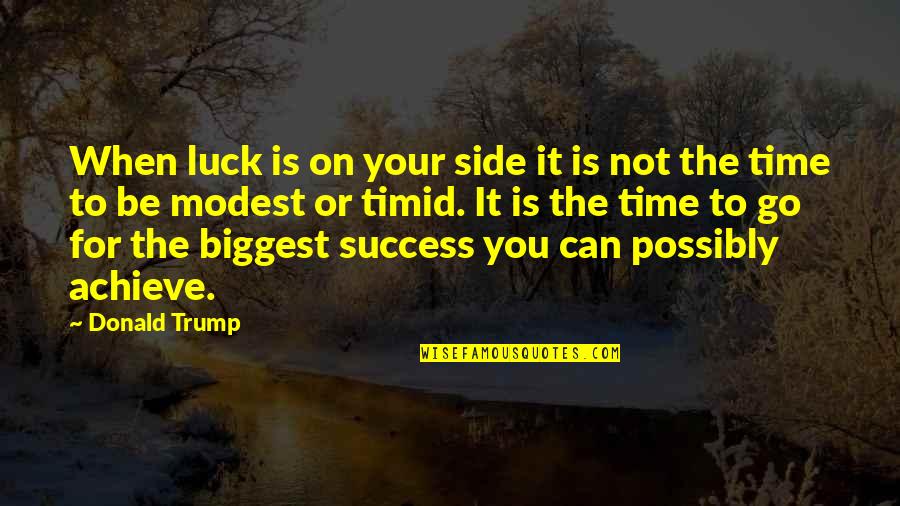 Time On Your Side Quotes By Donald Trump: When luck is on your side it is