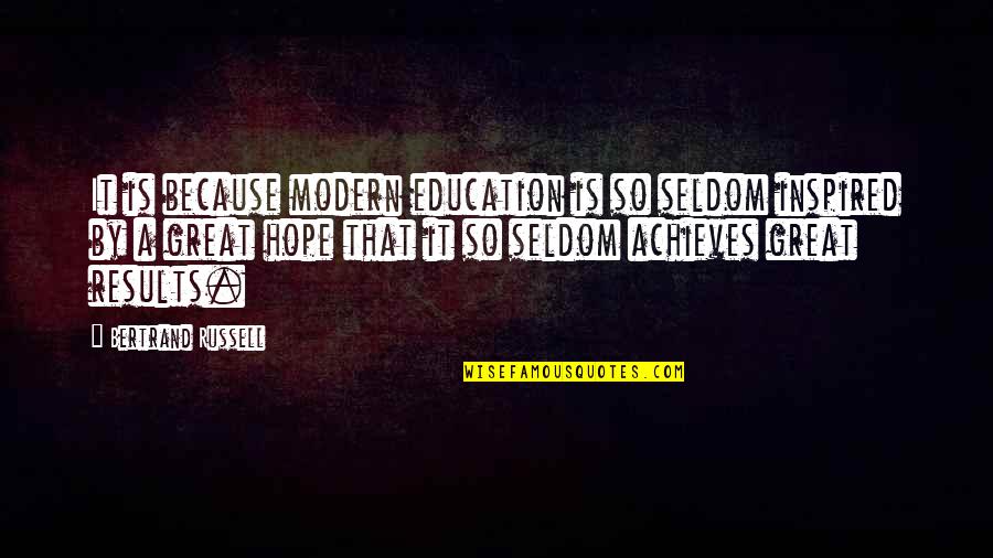 Time Pass Friends Quotes By Bertrand Russell: It is because modern education is so seldom Time Pass Friends Quotes By Bertrand Russell: It is because modern education is so seldom
