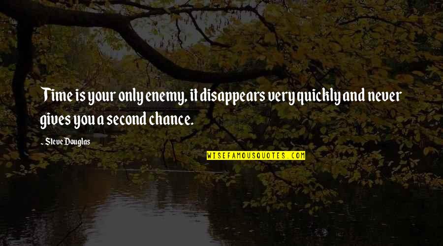 Time Passing By Quickly Quotes By Steve Douglas: Time is your only enemy, it disappears very Time Passing By Quickly Quotes By Steve Douglas: Time is your only enemy, it disappears very