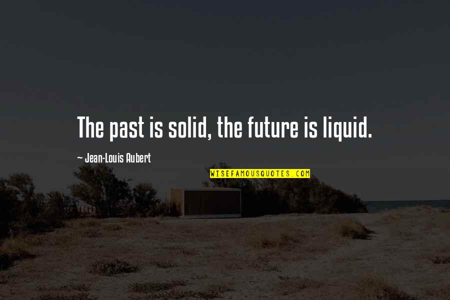 Time Past Quotes By Jean-Louis Aubert: The past is solid, the future is liquid.