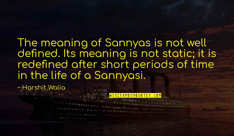 Time Periods Quotes By Harshit Walia: The meaning of Sannyas is not well defined.