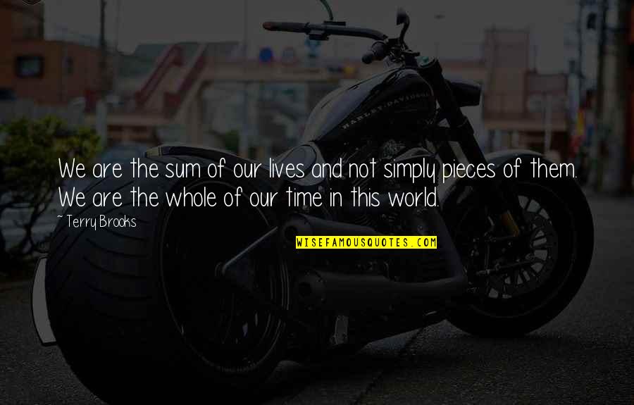 Time Pieces Quotes By Terry Brooks: We are the sum of our lives and Time Pieces Quotes By Terry Brooks: We are the sum of our lives and