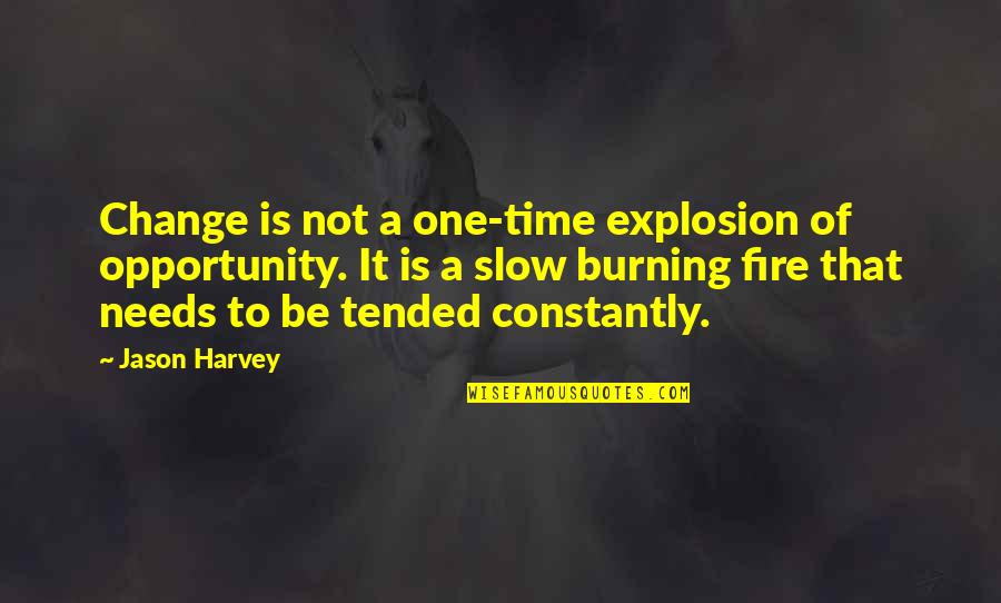 Time Slow Quotes By Jason Harvey: Change is not a one-time explosion of opportunity.