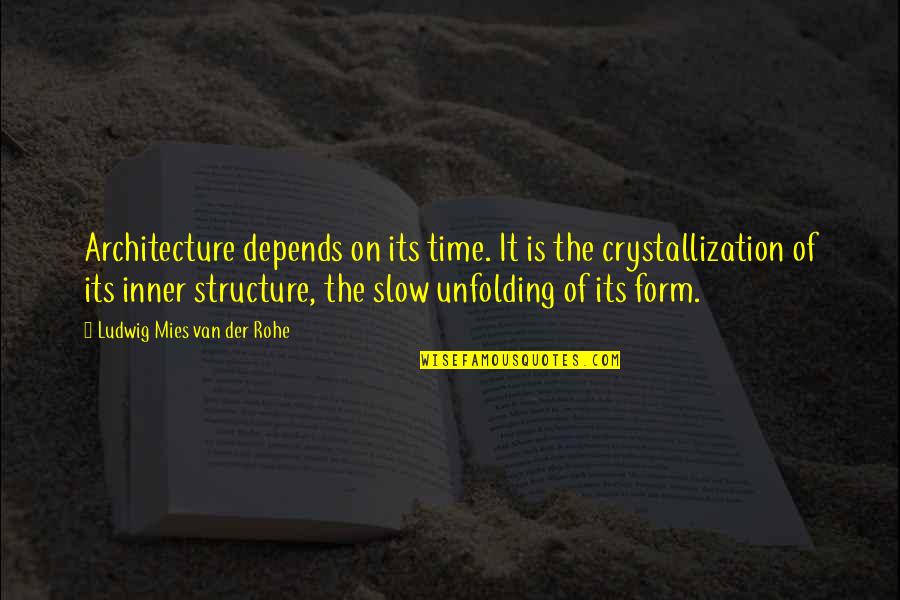 Time So Slow Quotes By Ludwig Mies Van Der Rohe: Architecture depends on its time. It is the