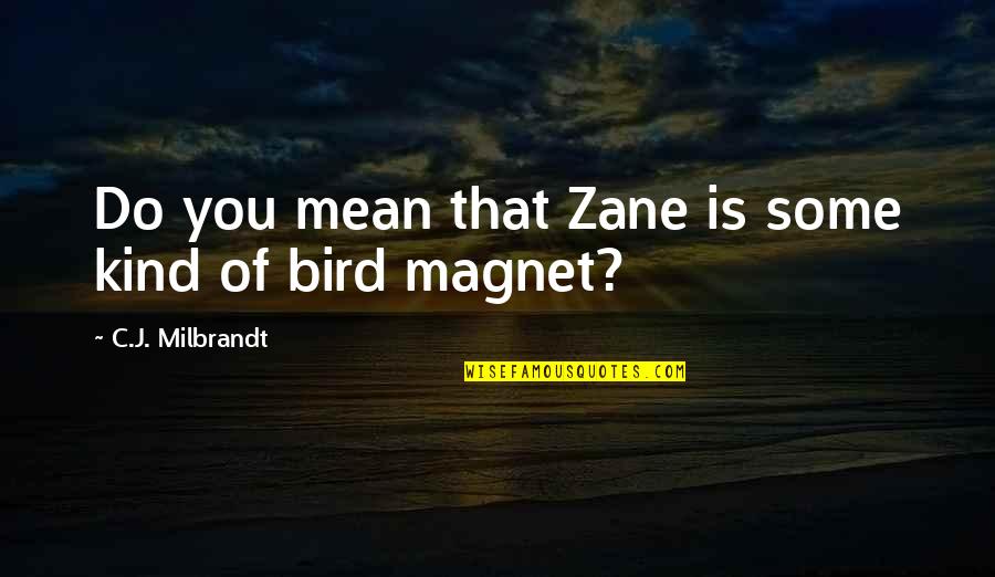 Time Standing Still Quotes By C.J. Milbrandt: Do you mean that Zane is some kind