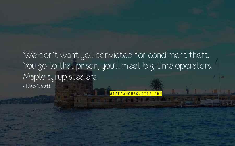 Time Stealers Quotes By Deb Caletti: We don't want you convicted for condiment theft.