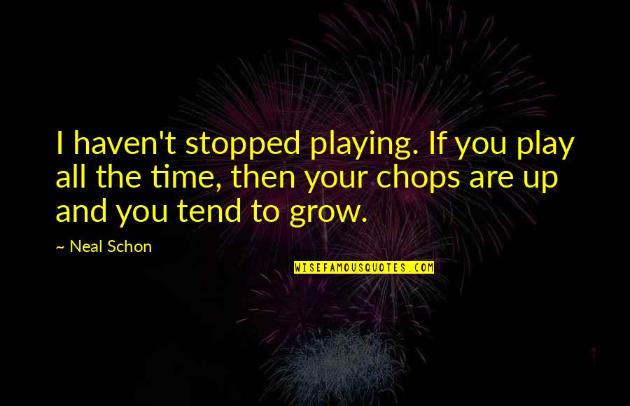 Time Stopped Quotes By Neal Schon: I haven't stopped playing. If you play all