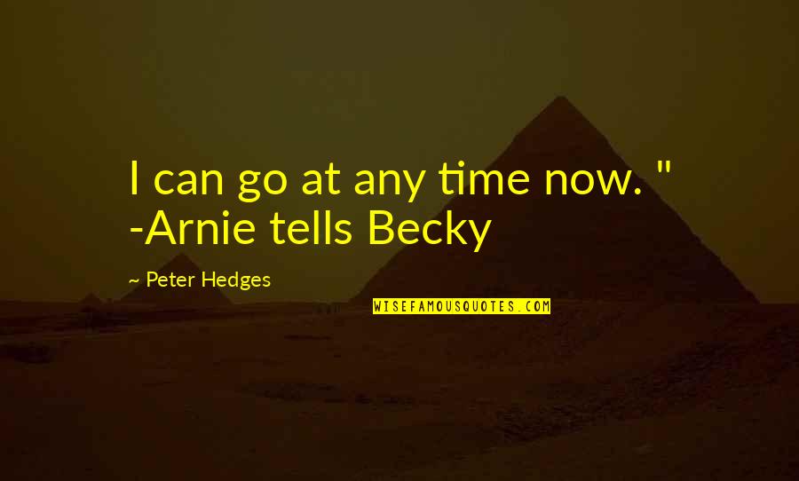 Time Tells All Quotes By Peter Hedges: I can go at any time now. "