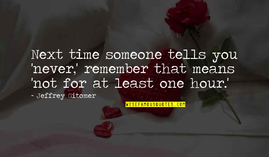 Time Tells Quotes By Jeffrey Gitomer: Next time someone tells you 'never,' remember that