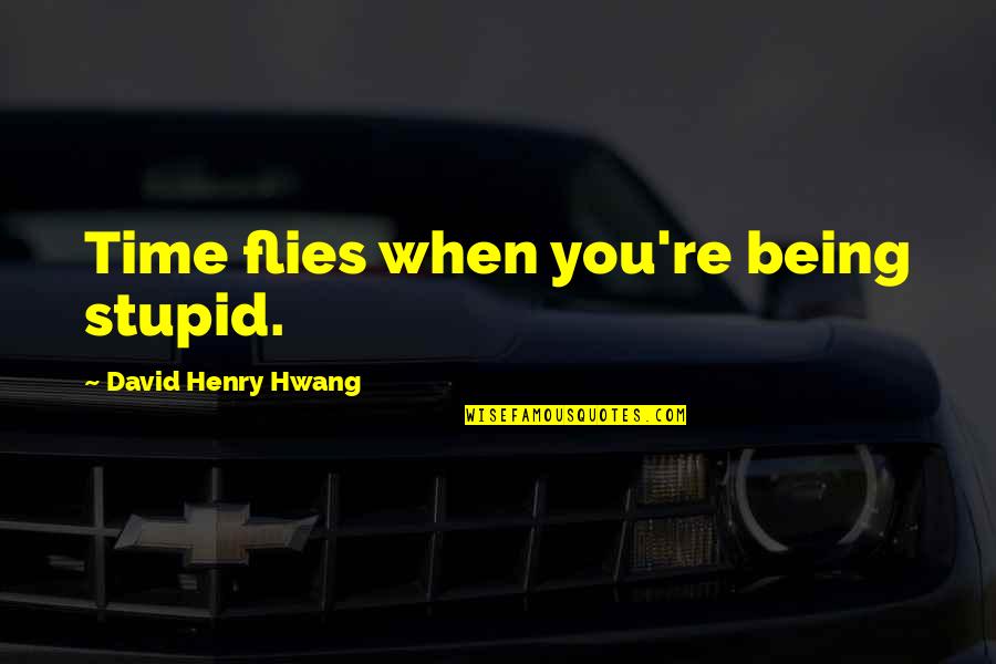 Time That Flies Quotes By David Henry Hwang: Time flies when you're being stupid.