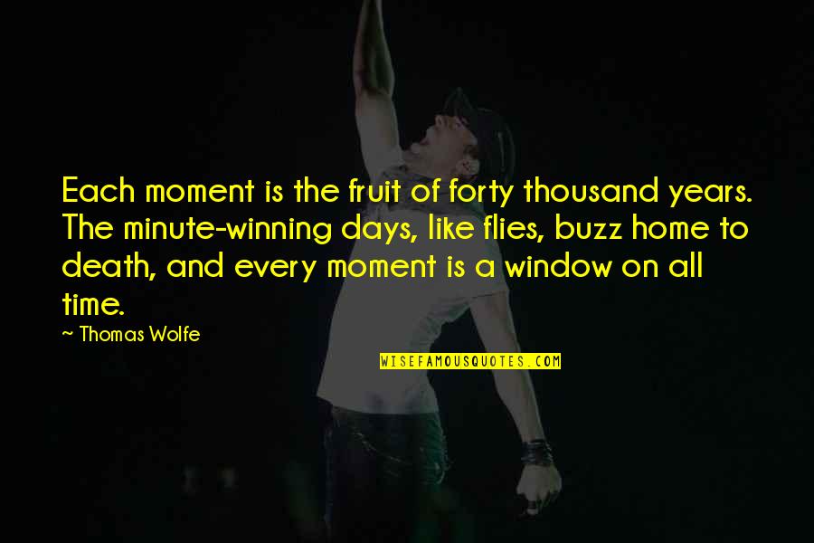 Time That Flies Quotes By Thomas Wolfe: Each moment is the fruit of forty thousand