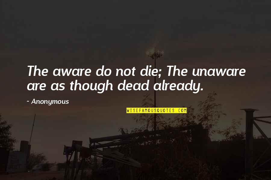 Time Ticking Away Quotes By Anonymous: The aware do not die; The unaware are