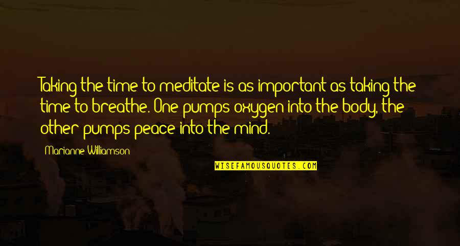 Time To Breathe Quotes By Marianne Williamson: Taking the time to meditate is as important