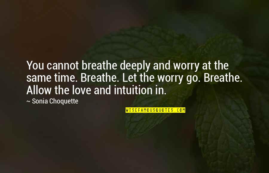 Time To Breathe Quotes By Sonia Choquette: You cannot breathe deeply and worry at the