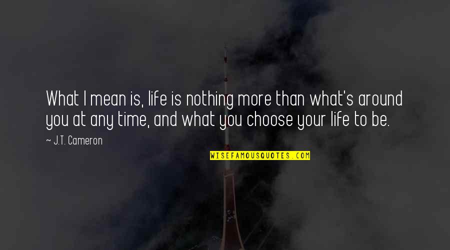 Time To Choose Quotes By J.T. Cameron: What I mean is, life is nothing more