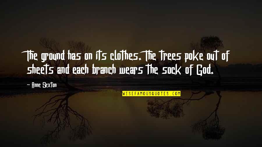 Time To Give Back Quotes By Anne Sexton: The ground has on its clothes. The trees