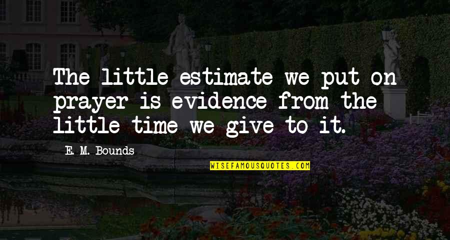 Time To Give Quotes By E. M. Bounds: The little estimate we put on prayer is