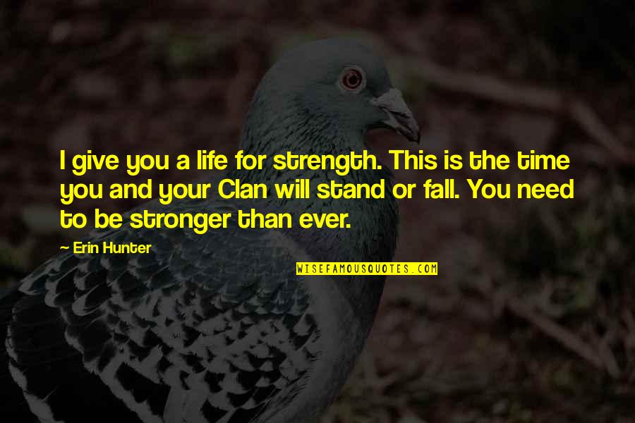 Time To Give Up On You Quotes By Erin Hunter: I give you a life for strength. This
