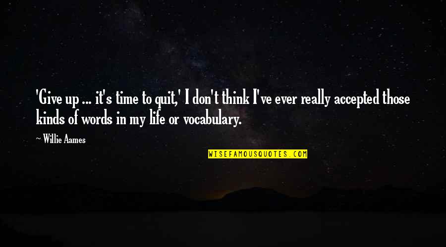 Time To Give Up Quotes By Willie Aames: 'Give up ... it's time to quit,' I