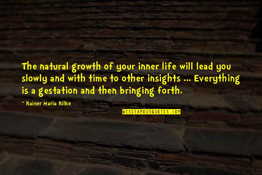 Time To Lead Quotes By Rainer Maria Rilke: The natural growth of your inner life will