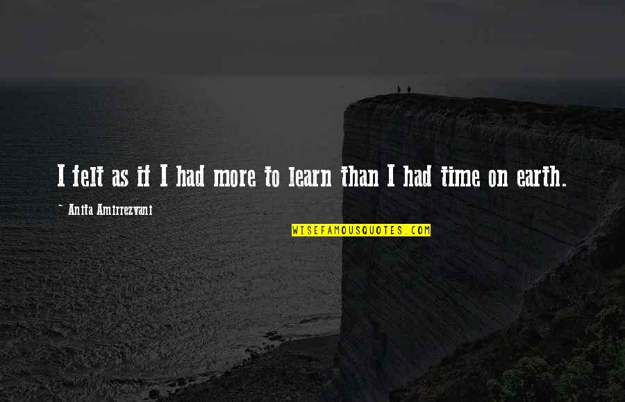 Time To Learn Quotes By Anita Amirrezvani: I felt as if I had more to