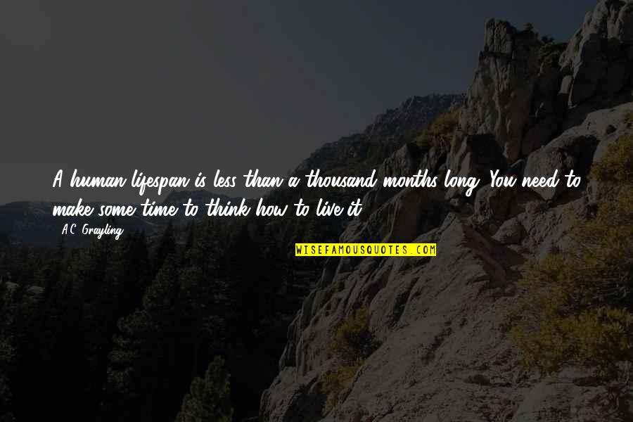 Time To Live Life Quotes By A.C. Grayling: A human lifespan is less than a thousand Time To Live Life Quotes By A.C. Grayling: A human lifespan is less than a thousand