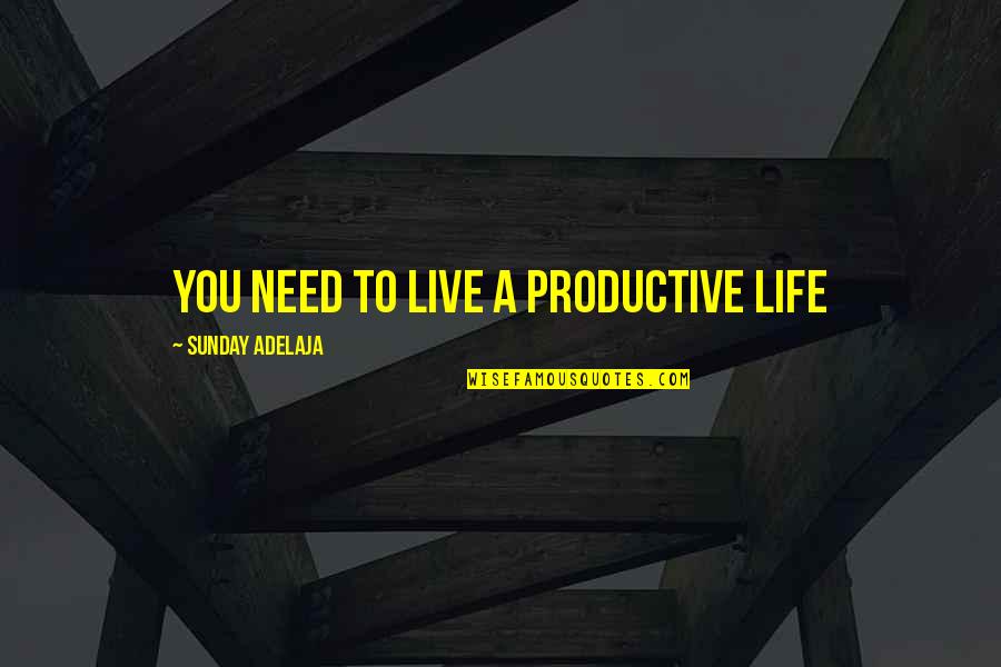 Time To Live Life Quotes By Sunday Adelaja: You need to live a productive life Time To Live Life Quotes By Sunday Adelaja: You need to live a productive life