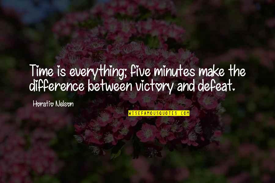 Time To Make A Difference Quotes By Horatio Nelson: Time is everything; five minutes make the difference