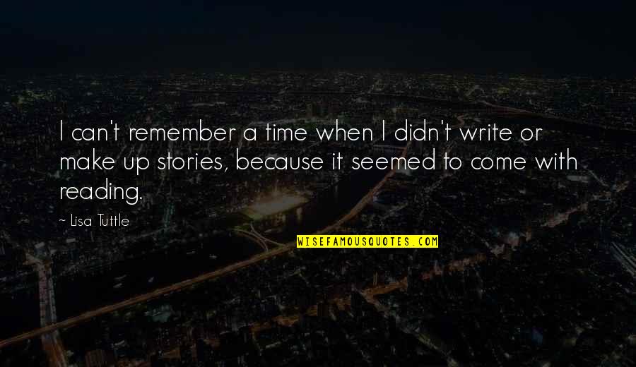 Time To Remember Quotes By Lisa Tuttle: I can't remember a time when I didn't