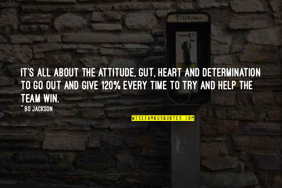 Time To Win Quotes By Bo Jackson: It's all about the attitude, gut, heart and